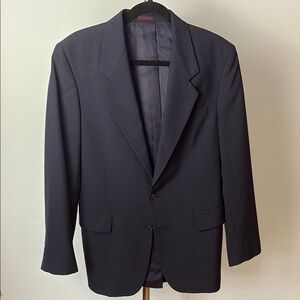 Navy Sport Coat with Notched Lapels and Structured Shoulders, fully lined